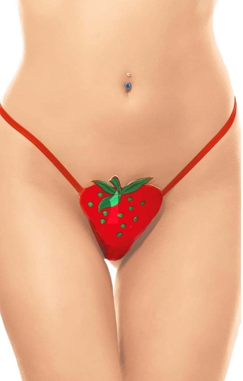 Стринги в виде клубнички Soft Line красные, S/L