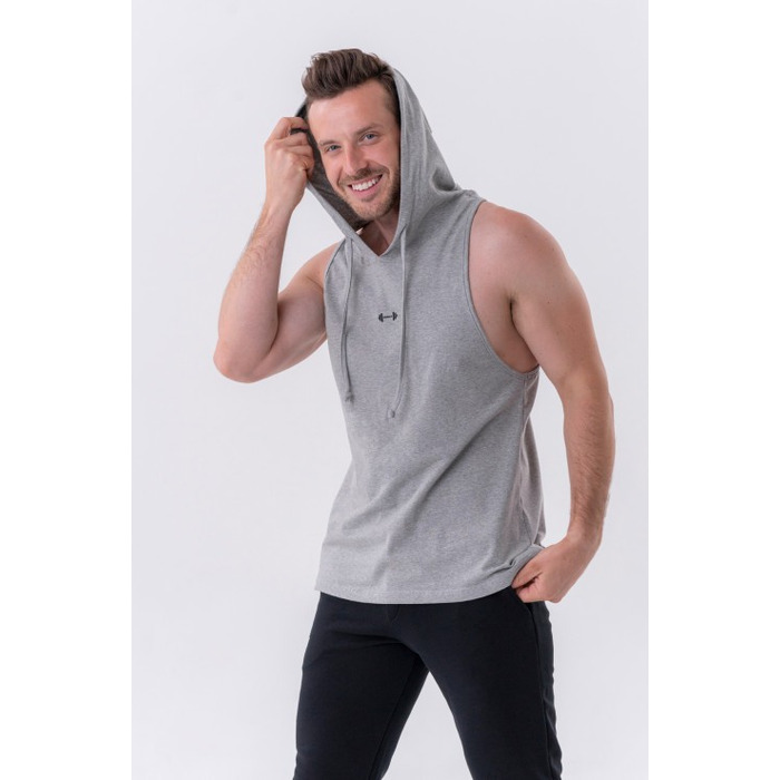 Майка Nebbia Fitness Tank top with a hoodie Light Grey 323