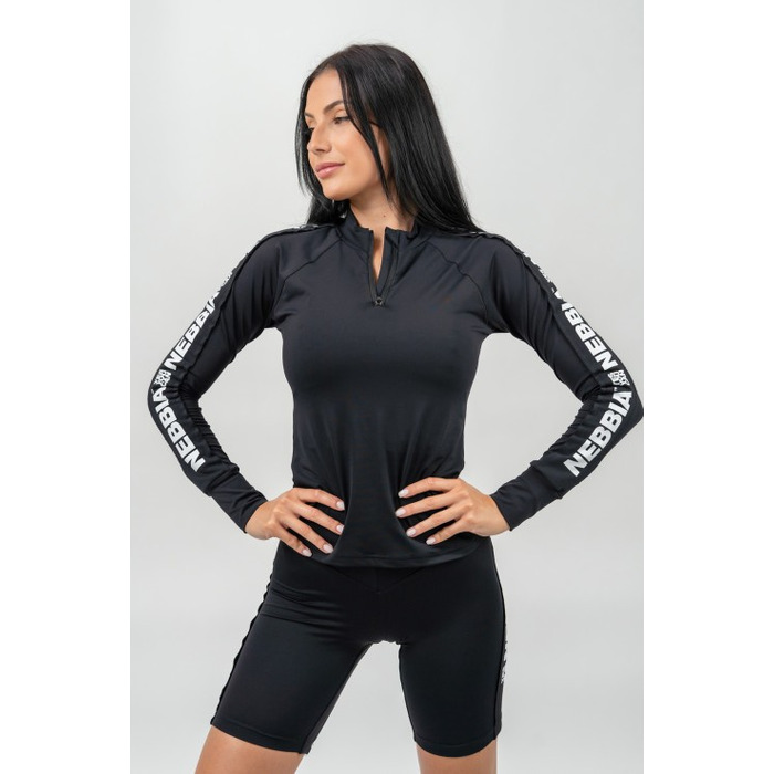 Жіночий лонгслів Nebbia Long Sleeve Zipper Top Winner Black 239