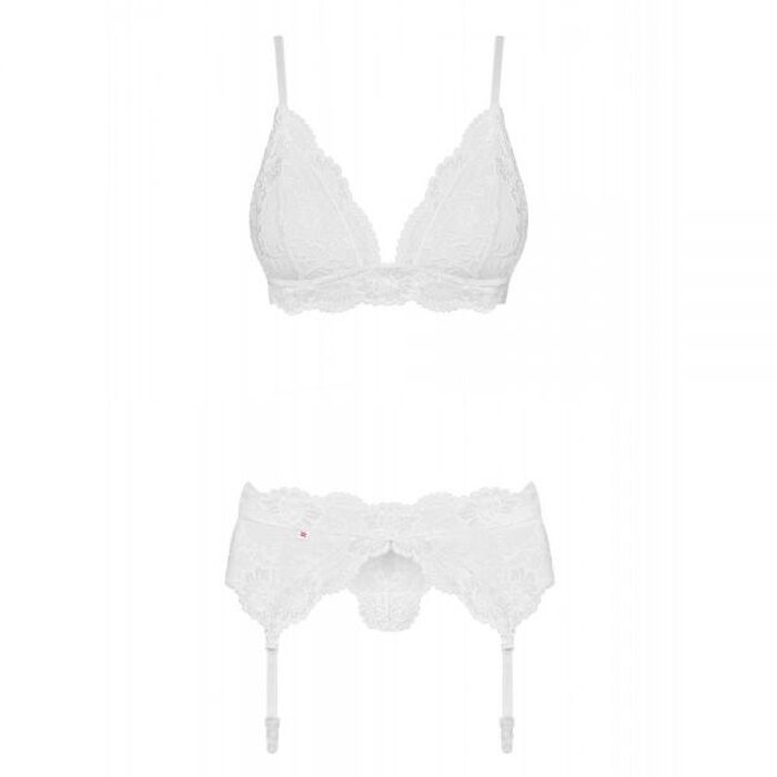 Комплект Obsessive 810-SEG-2 3 pcs set white L/XL