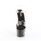 Босоніжки Adore-708TIP-02 на підборах 7 дюймів, сандалі з ремінцем на щиколотці 2 3/4 дюйма з RS, прозорі/чорно-срібні стрази