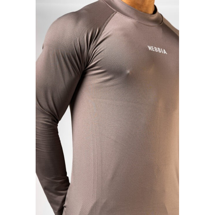 Лонгслів чоловічий Nebbia Seamless Long-Sleeve Top POWER Light Brown ASH 901