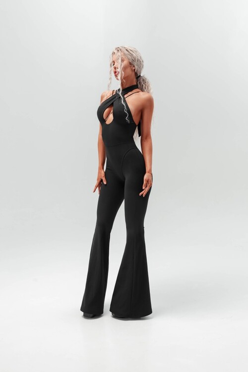 Комбінезон розкльошений Fitzona Black Flared Jumpsuit 4279776B