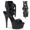 Босоножки Pleaser Captiva-600-14, каблук 6 дюймов, босоножкии с PF-застежкой спереди 1 3/4 дюйма, с RS на пятке, чёрная искусственная кожа