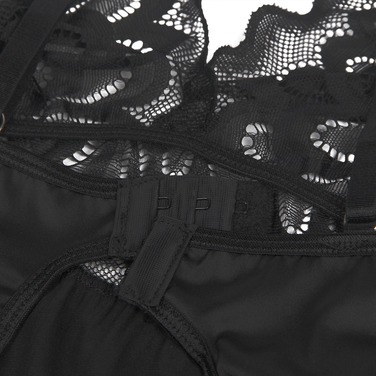 Пеньюар кружевной Star Night с трусиками, черный, M