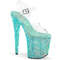 Босоножки Pleaser Bejeweled-808RRS *Каблук 8 дюймов, ремешком на щиколотке 4 дюйма из искусственной кожи с резиновым покрытием RS, прозрачные/синие