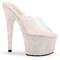 Шльопанці Pleaser Adore-701HMG на підборах 7 дюймів, шльопанці 2 3/4 дюйма з PF, прозорі/білі