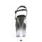 Босоніжки Pleaser Adore-708T-2 на підборах 7 дюймів, 2 3/4 дюйма з ремінцем на щиколотці PF Ombre, сірі/прозорі