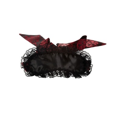Маска на очі з мереживом та стрічками у візерунок Scandal California Exotic чорно-червона