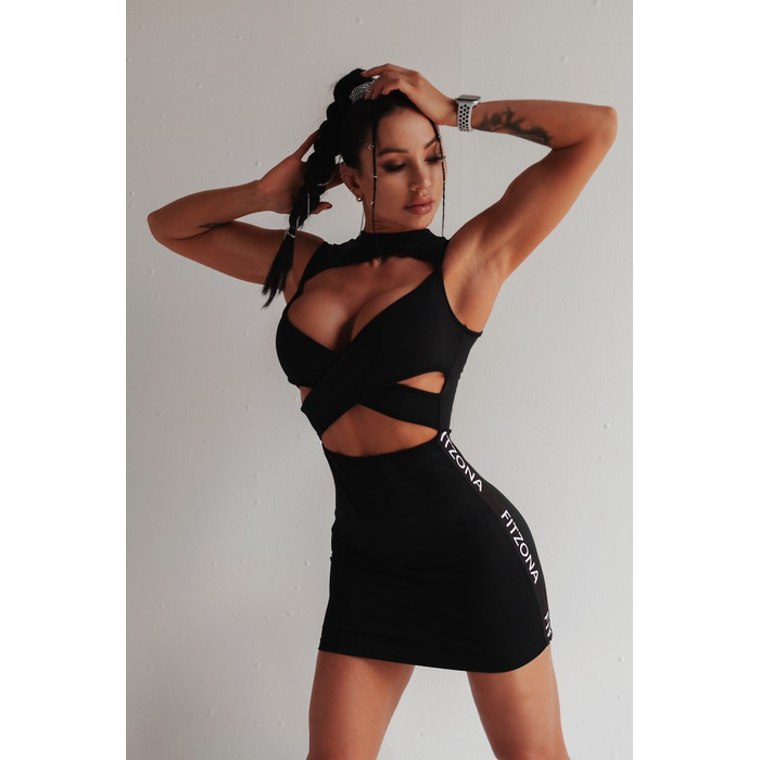 Плаття BLACK DRESS WITH CUTOUTS AND ZIPER