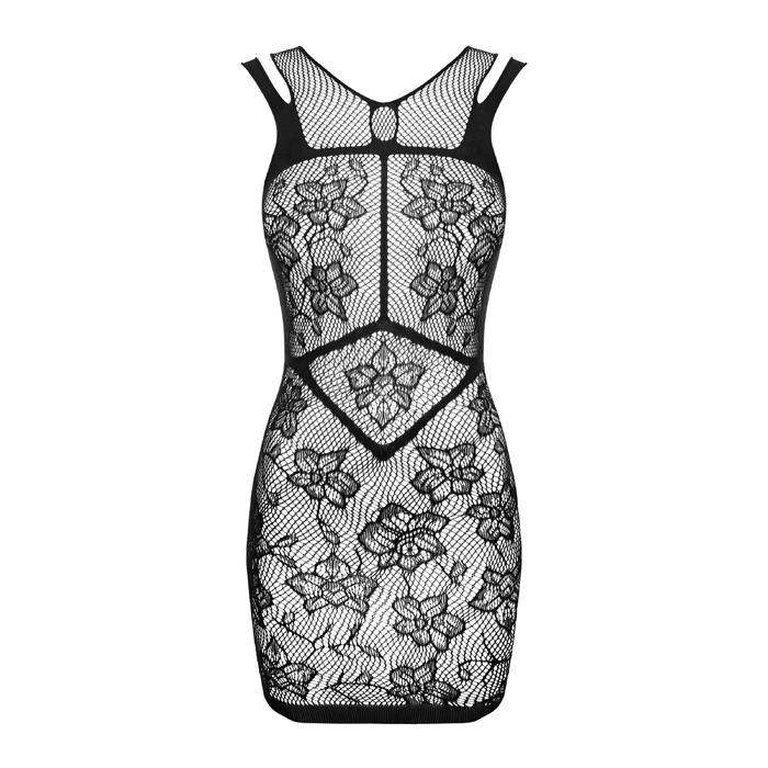 Сукня сітка із квітковим візерунком Obsessive D239 чорний, S/M/L