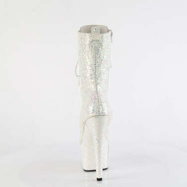 Ботильоны Adore-1040-IG *7 дюймов, каблук, 2 3/4 дюйма, голографическая отделка, шнуровка, блестки, молния сбоку, белые