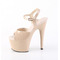 Босоножки Pleaser Adore-709, каблук 7 дюймов, ремешок на щиколотке шириной 2 3/4 дюйма, цвет: телесный