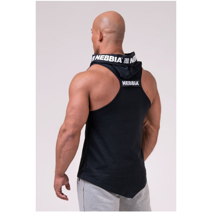Майка с капюшоном NEBBIA NO EXCUSES Tank Top with a Hoodie 173 black