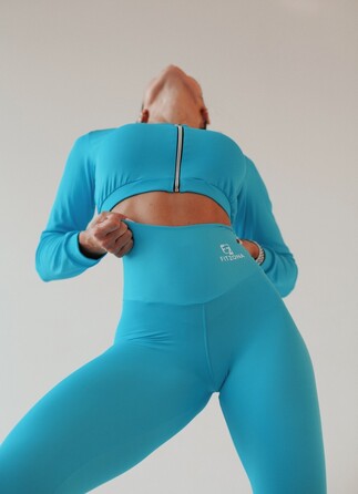 ЛЕГІНСИ BLUE LEGGINGS WIITH DETAIL ON THE BACK