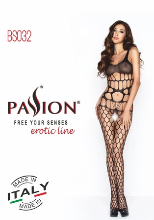 Бодистокинг BS032 Black Passion, в крупную сетку, с открытым доступом, S/L