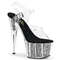 Босоніжки Pleaser Adore-708SRS на підборах 7 дюймів, босоніжки 2 3/4 дюйма з імітацією заповненої підошви RS, прозорі/чорні