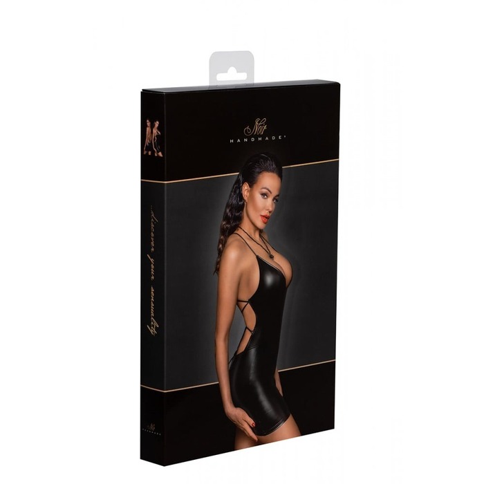 Сексуальное виниловое мини-платье Noir Handmade F252 размер M