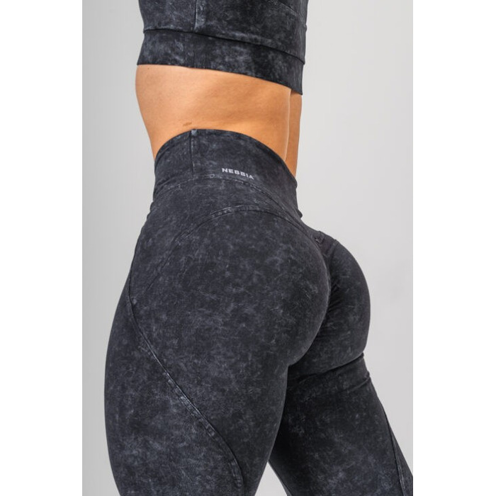 Легінси Nebbia Washed High Waisted Leggings GYM WARRIOR Black 776