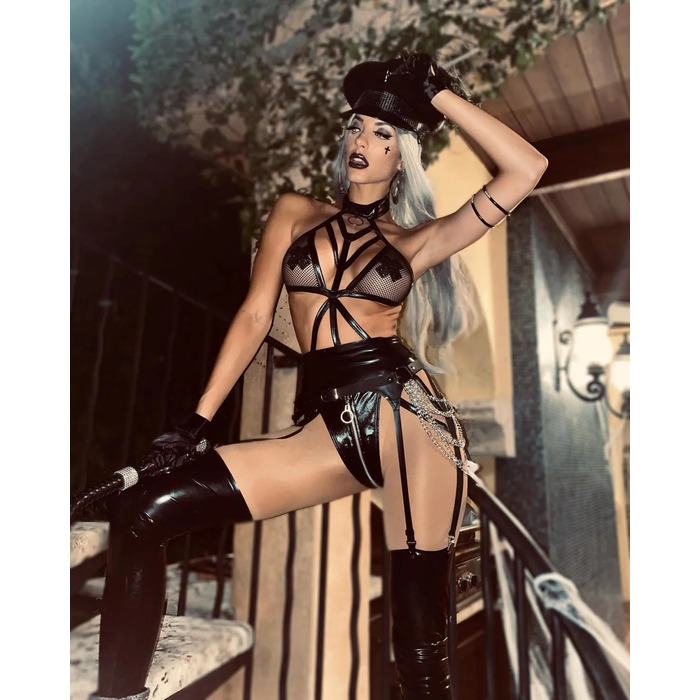 Военная шляпа со стразами One Size Rhinestone Trimmed Military Hat от Leg Avenue, черная