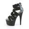 Босоножки Pleaser Adore-748SP, каблук 7 дюймов, высота 2 3/4 дюйма, закрытый задник, перекрещивающиеся носки, молния сзади, чёрные