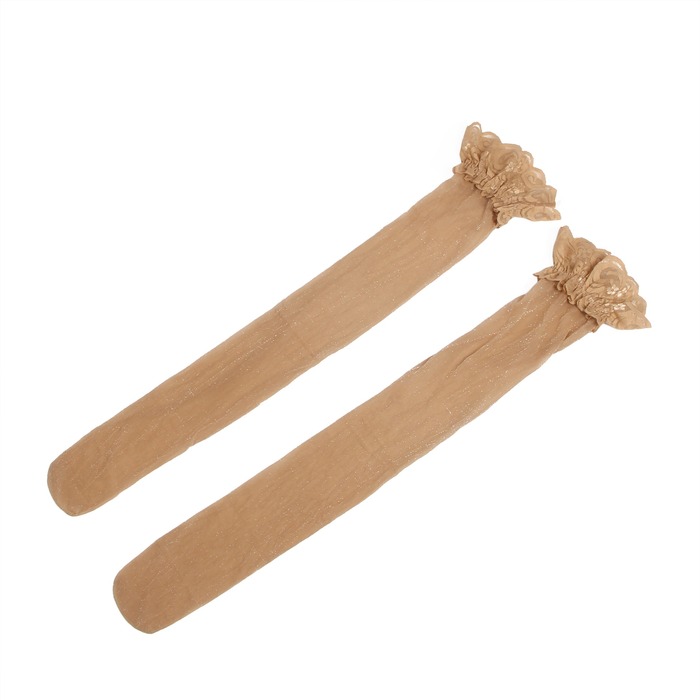 Панчохи з люрексом Star Night Lase Pearlescent на силіконовій стрічці, бежеві, XS-M