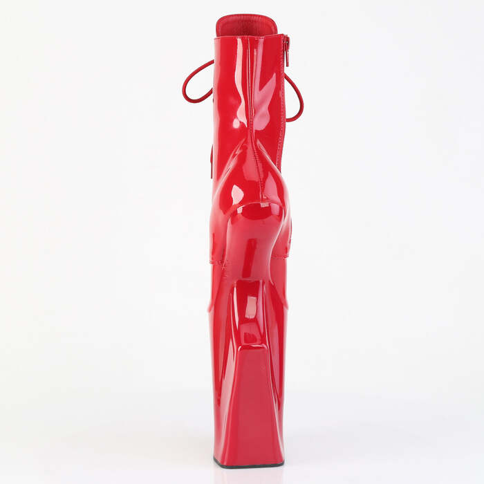 Ботильоны Worship-1020, без каблука 10 дюймов, высотой 4 3/4 дюйма, с PF шнуровкой спереди, внутренней молнией, красные