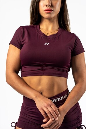 Топ Nebbia Open-back Cropped Top STRONG BEAUTY Dark Red 430