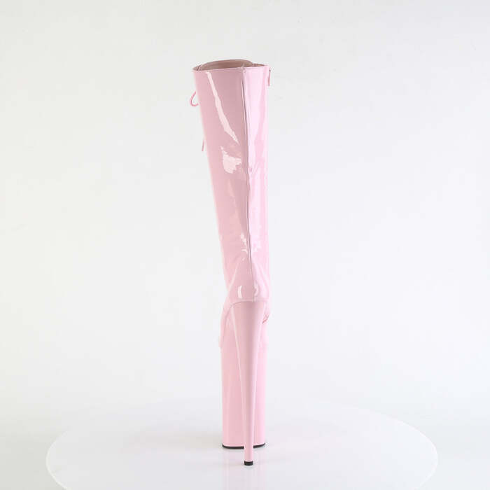 Boots Beyond-2020 * Каблук 10 дюймов, высота 6 1/4 дюйма, высокие сапоги до колена, шнуровка спереди, молния сбоку, нежно-розовый