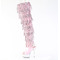 Сапоги Pleaser Delight-3017HG-RSF, каблук 6 дюймов, высота 3,5 см, 7-слойная бахрома, шнуровка сзади, голографическая пленка нежно-розового цвета, прозрачный