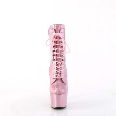 Чоботи Adore-1020HG *7-дюймовий каблук, 2 3/4-дюймові черевики на шнурівці зпереду, блискавка збоку, ніжно-рожеві