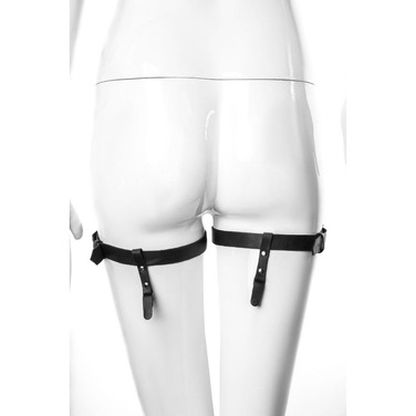 Підв'язки для панчохи шкіряні Candy Hero S10 чорні, S/M (44-46 р)