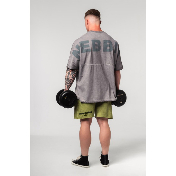 Футболка Nebbia Washed-off Oversized Heavyweight Cotton T-shirt NO SHORTCUTS Light Grey 369