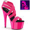 Босоніжки Pleaser Adore-769UV на підборах 7 дюймів, 2 3/4 дюйма, реактивні босоніжки Criss Cross, з блискавкою ззаду, рожеві