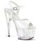Босоножки Pleaser Adore-709HT, каблук 7 дюймов, босоножкии с тонированным ремешком на щиколотке шириной 2 3/4 дюйма, белые