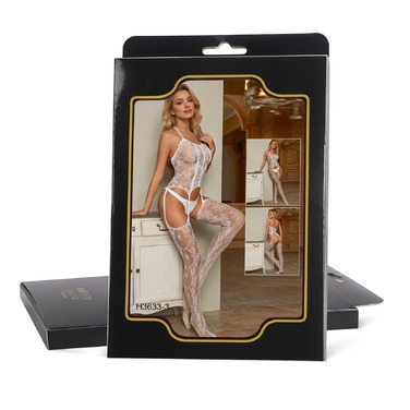 Комбинезон с узорами Star Night с имитацией чулок, белый, XS-M