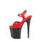 Босоніжки Pleaser Flamingo-809 *8 дюймів на підборах, 4 дюйми з ремінцем на щиколотці, червоні/чорні
