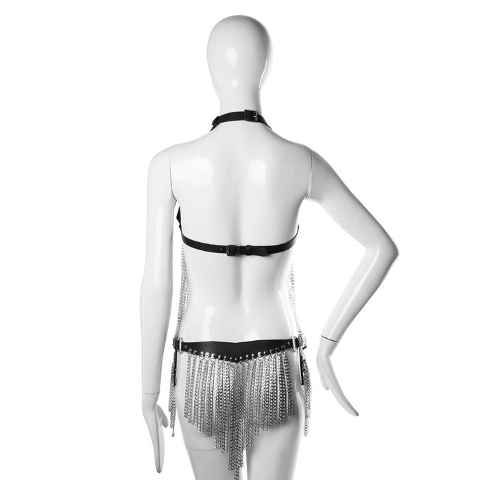 Комплект бюстгалтер и поясок на бедра с цепочками Candy Hero Kit S-Сhains 1 черный, р. 46-48