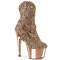 Ботильоны Pleaser Adore-1029CHRS *Каблук 7 дюймов, высота 2 3/4 дюйма, декорированная подошва PF RS, молния сбоку, розовое золото