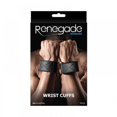 Наручники на запястья, черные RENEGADE BONDAGE WRIST CUFFS BLACK
