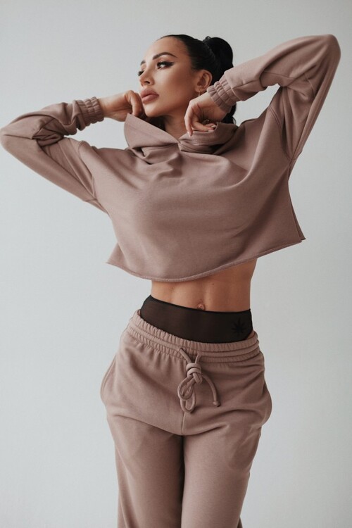 Кофта жіноча Fitzona Victory Brown спортивна, для танців, щільний матеріал