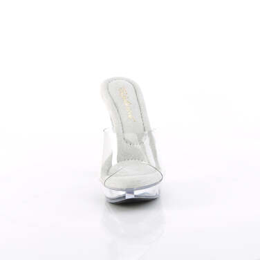 Шлёпанцы Cocktail-501, каблук 5 дюймов, высота подошвы 1 дюйм, прозрачные