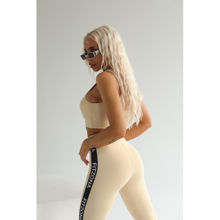 ЛЕГІНСИ BEIGE LEGGINGS WITH CUSTOM ELASTIC