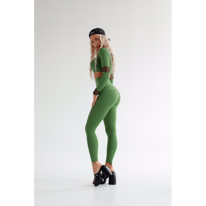 ТОП GREEN TOP WITH DETAILS IN FISHNET