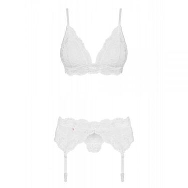 Комплект Obsessive 810-SEG-2 3 pcs set white L/XL