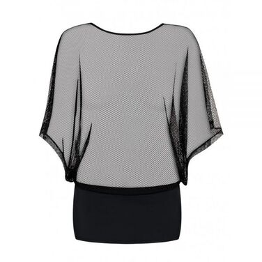 Сукня сітка Obsessive Punker dress, стрінги в комплекті, чорний, S\M