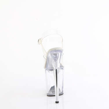 Босоніжки Treasure-808FLA на підборах 8 дюймів, босоніжки з ремінцем на щиколотці 4 дюйми з відділенням для людей з інвалідністю, прозорі