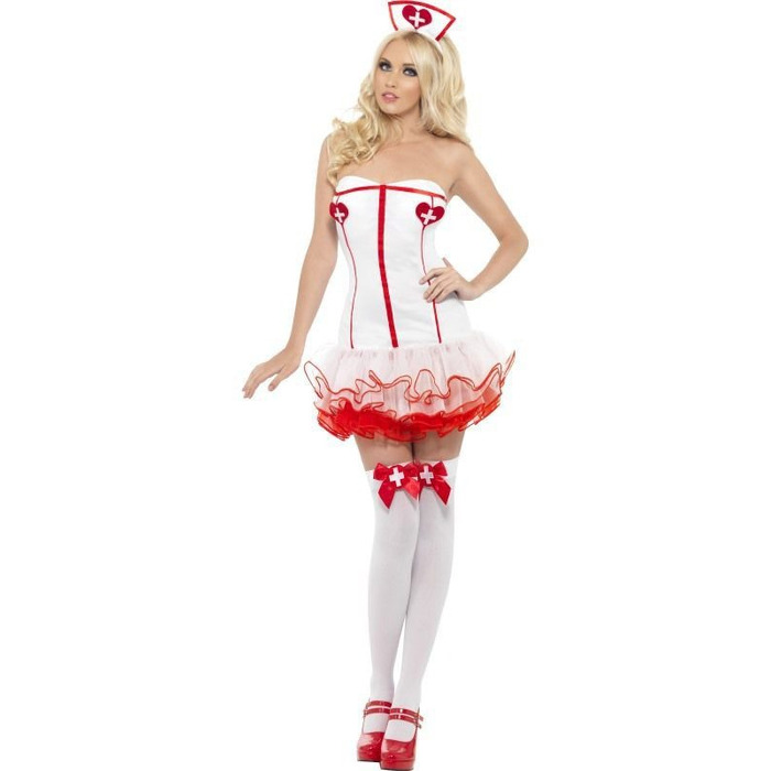 Костюм сексуальной медсестры Nurse бело-красный, XS