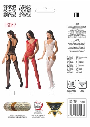 Бодістокінг BS062 black Passion, з відкритим доступом, чорний, S/L