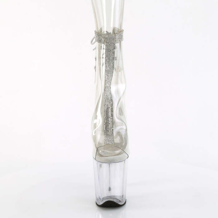 Ботинки Flamingo-1018C-2RS *Каблук 8 дюймов, 4-дюймовый PF открытый носок/пятка, ботильоны с RS, прозрачные